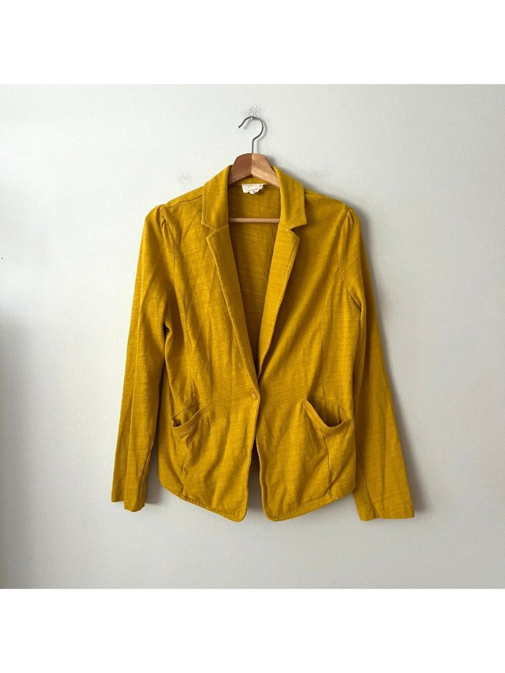Caslon 100% Cotton Mustard Cardigan Sweater Blazer Women's Size XL